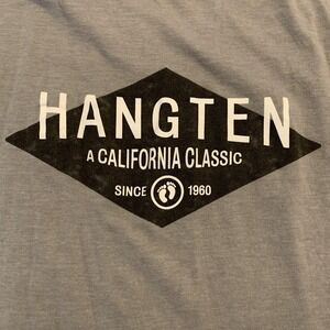 Hang Ten Shirt Mens 2XL Gray California Classic Surf Graphic Tee T-Shirt